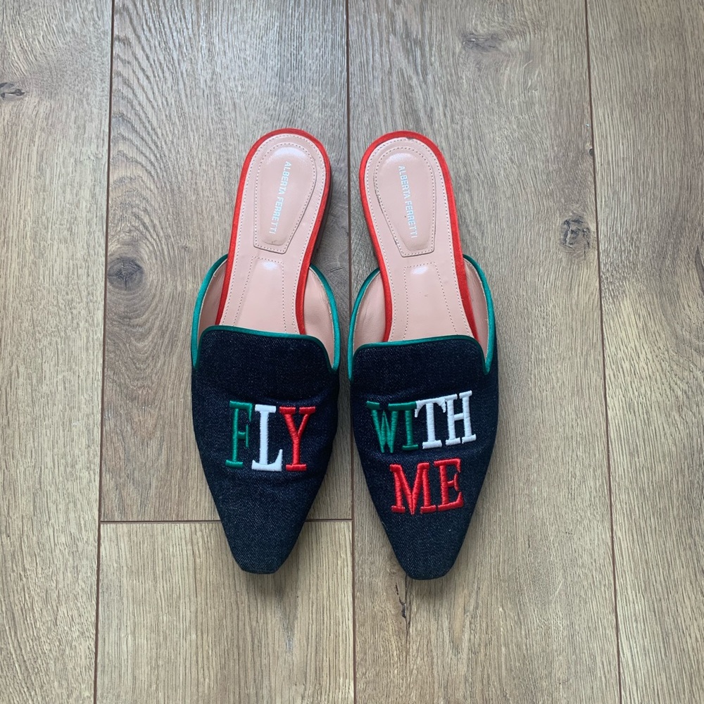 Alberta Feretti Fly with Me Slip On Mules size 38